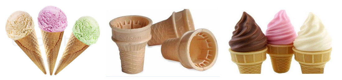 ice cream cones with ice cream