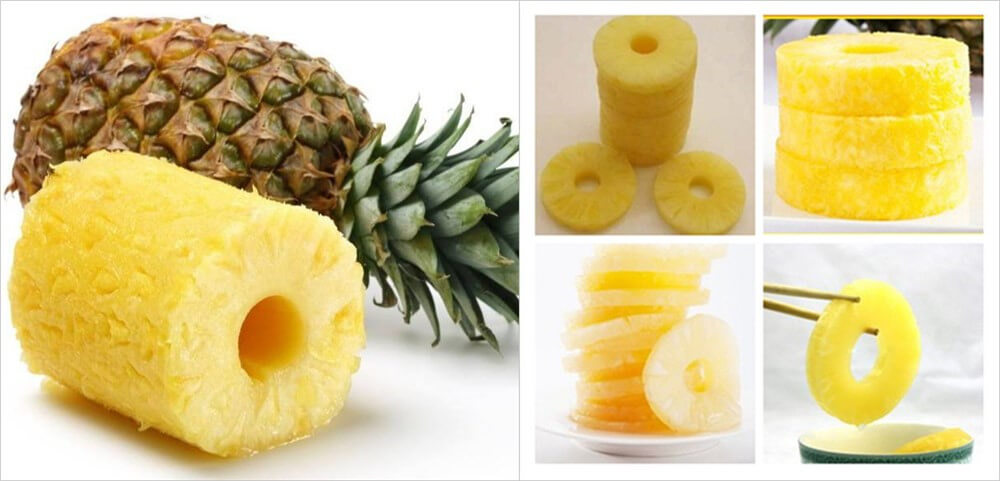 peeled and cored pineapple