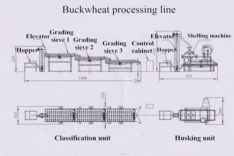 buckwheat processing line flowchart